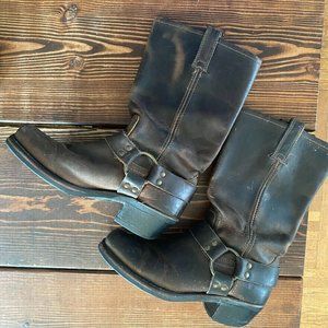 Classic Frye Harness 12R Motorcycle Boots in brown leather Women's Size 7.5